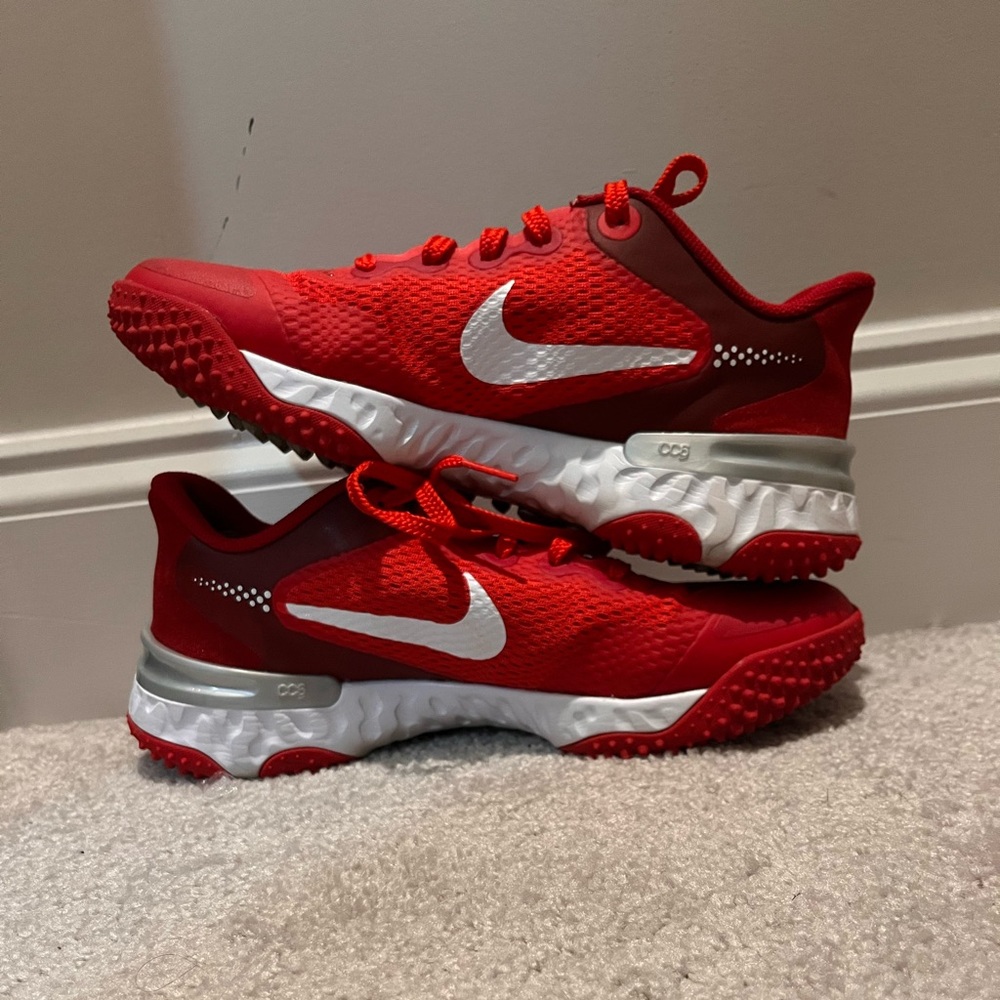 Nike alpha baseball turf cleats red